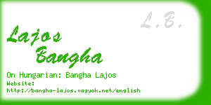 lajos bangha business card